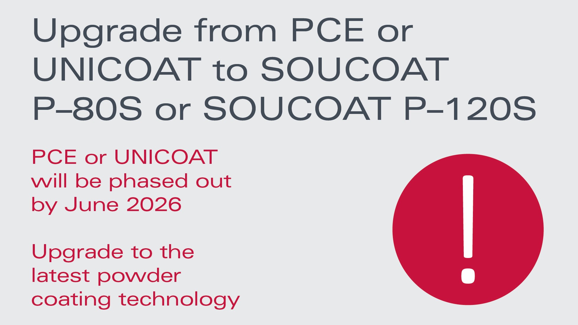Phase-out – Upgrade from PCE and UNICOAT now